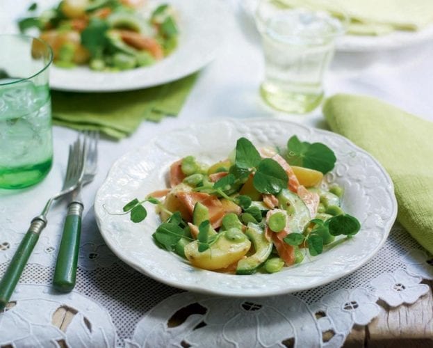 Melon, smoked chicken and grape salad