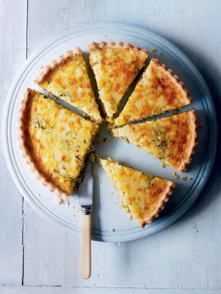 Vegetarian cheese and onion quiche