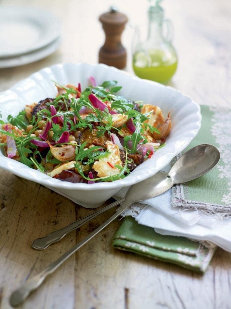 Middle Eastern chickpea and aubergine salad