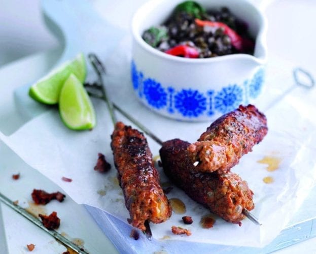 Lamb koftas with creamy lentils