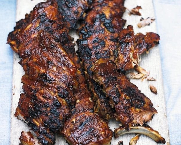 Slow-roast baby back ribs with bourbon barbecue glaze