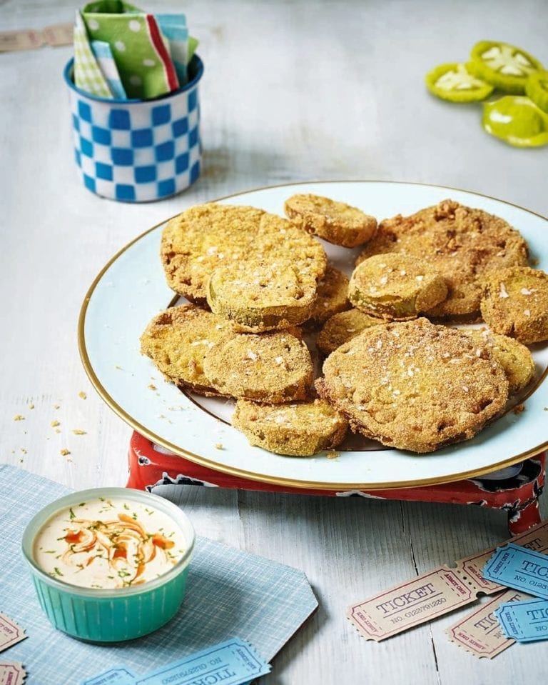 Fried green tomatoes with buttermilk dressing