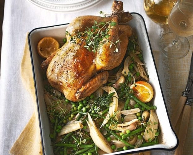 Fennel and white wine pot-roast chicken