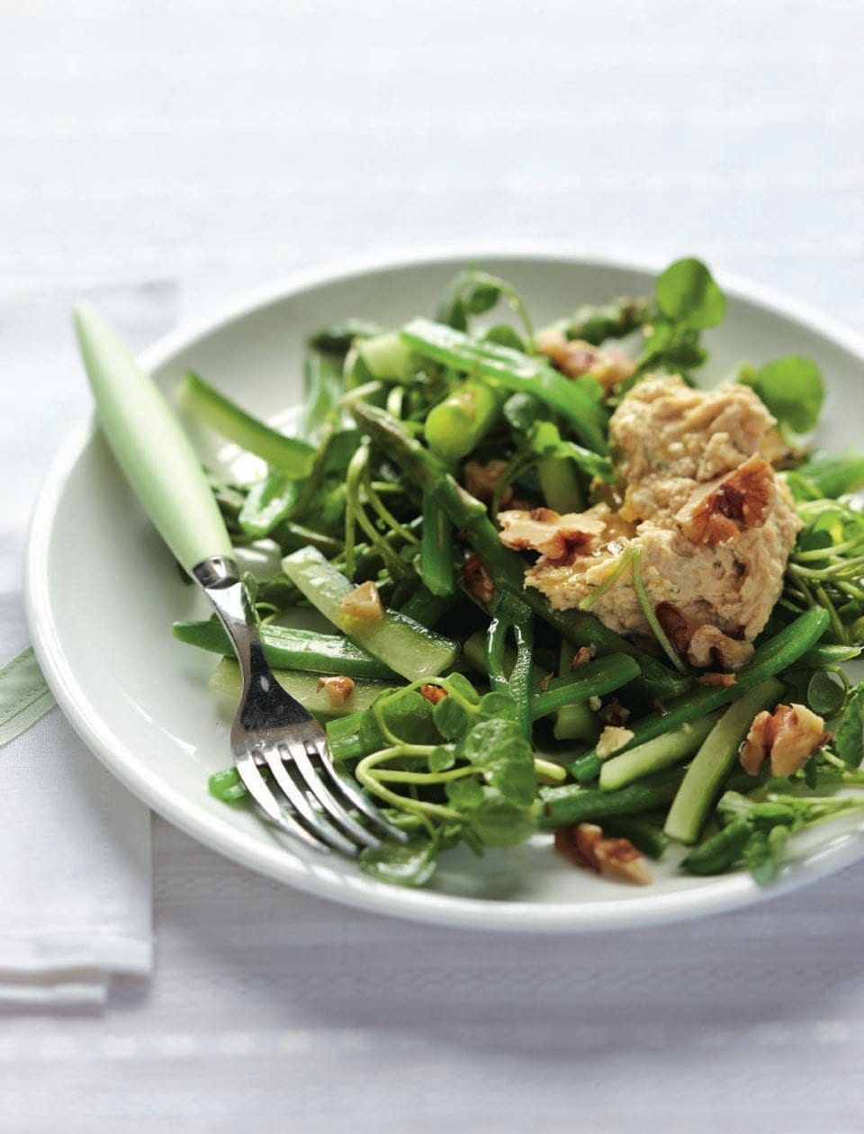 Dill houmous with green veg salad recipe | delicious. Magazine