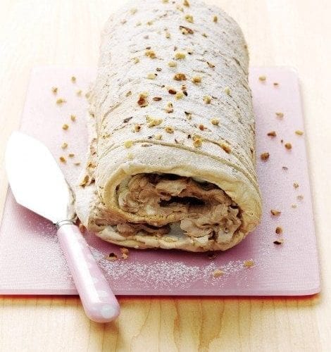 hazelnut meringue roulade
