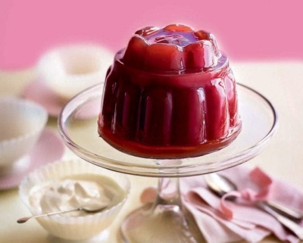 Sloe gin jelly with home-clotted cream