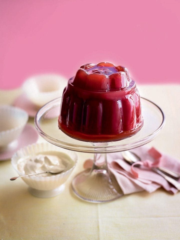 Sloe gin jelly with home-clotted cream