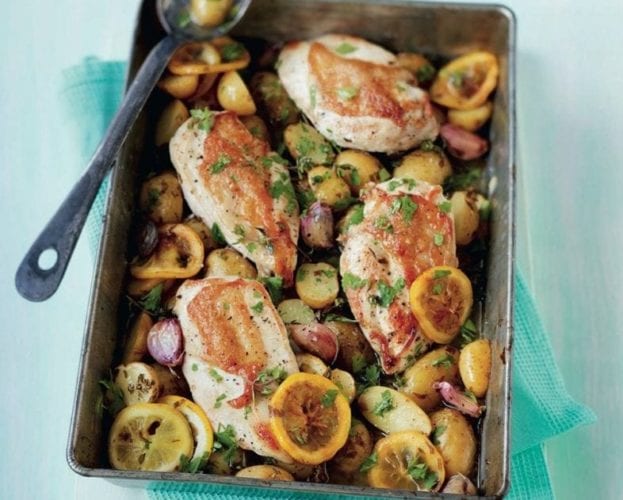 White wine and herb roast chicken