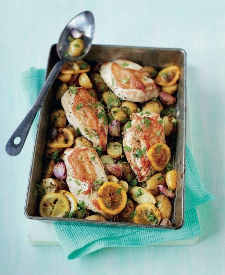 White wine and herb roast chicken