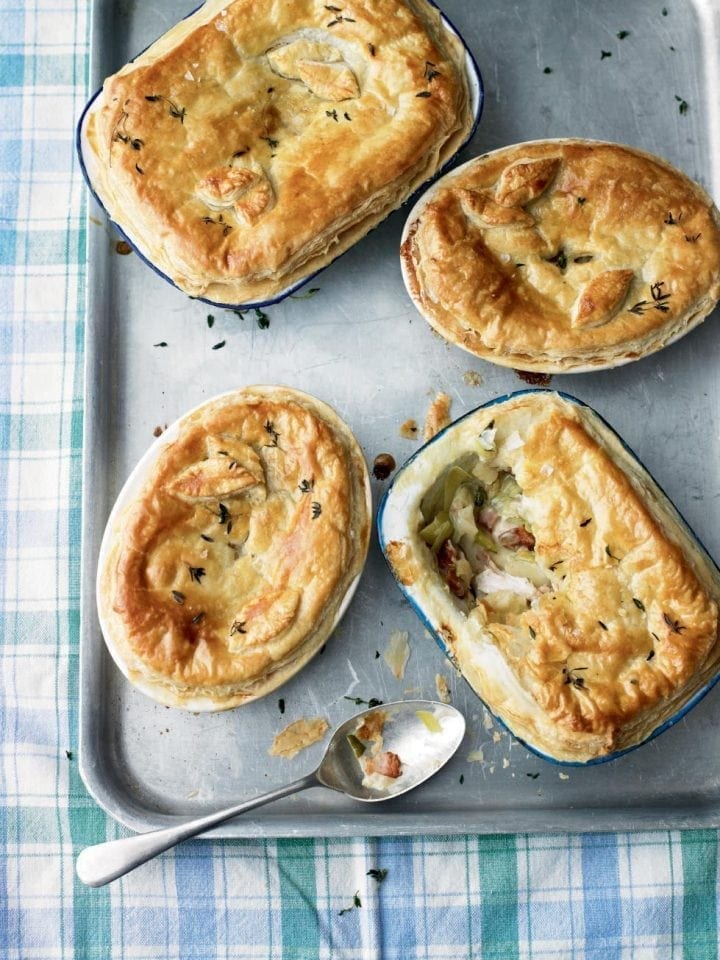 Creamy chicken pot pies