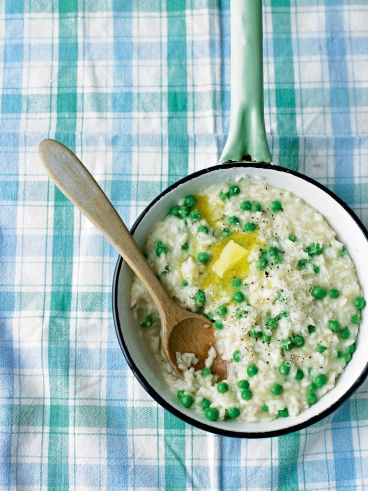 Pecorino and pea risotto