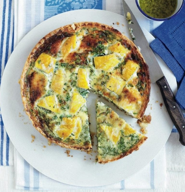 Smoked haddock and watercress tart