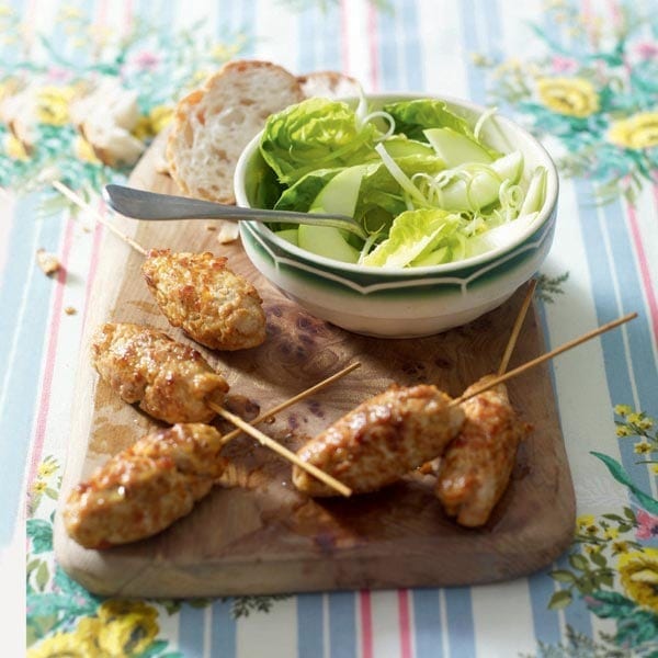 Devilled turkey koftas with apple salad