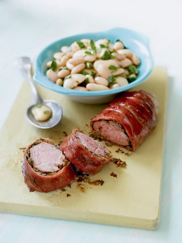 Parma ham-wrapped lamb