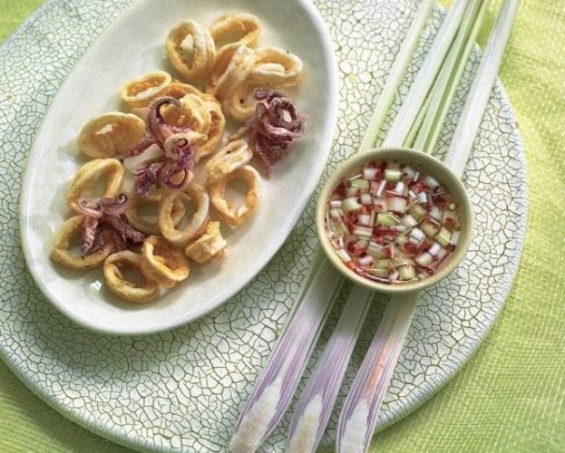 Crispy squid with harissa mayonnaise