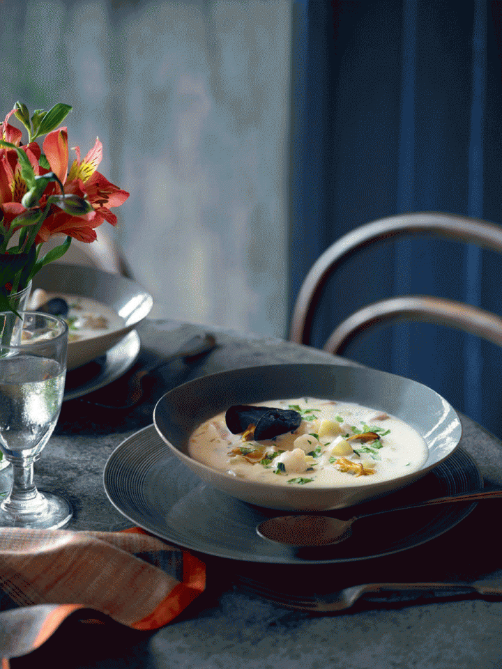 Mussel Chowder With Herb Celery Recipe