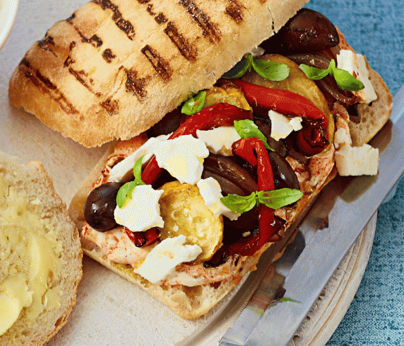 Houmous and carrot bap