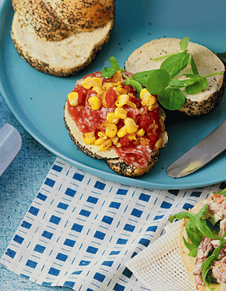 Salami and sweetcorn relish