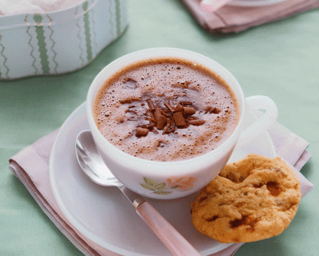 Ultimate hot chocolate with honeycomb cookies