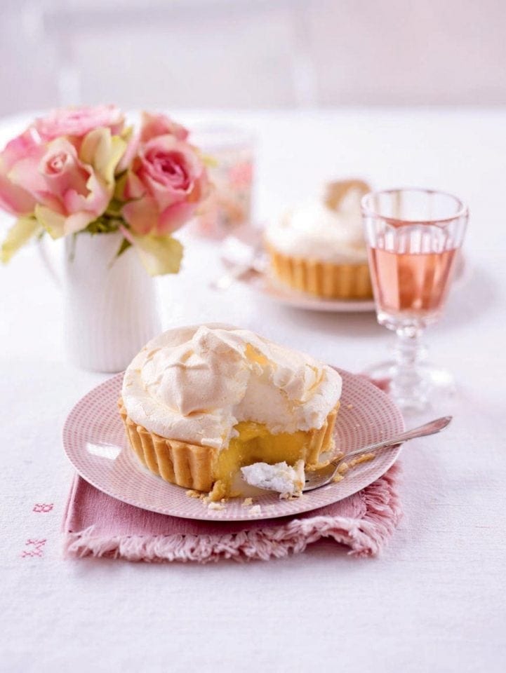 Individual lemon meringue pies with a hint of orange