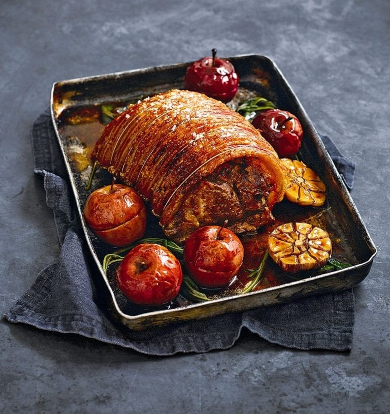 Shoulder of pork with cider and apples