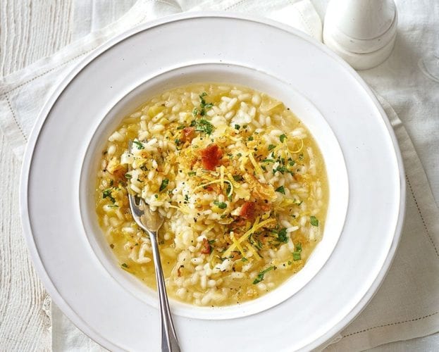 Leek risotto on a budget