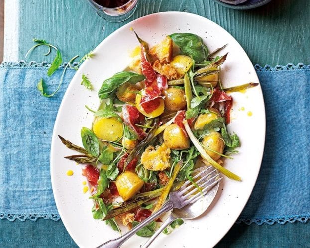 Spring onion and Spanish ham salad with sherry dressing