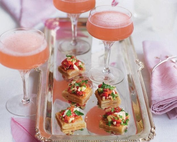 Champagne rhubarb cocktail