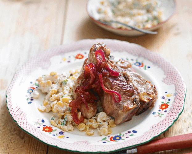 Asian lamb chops with lemongrass and choi sum
