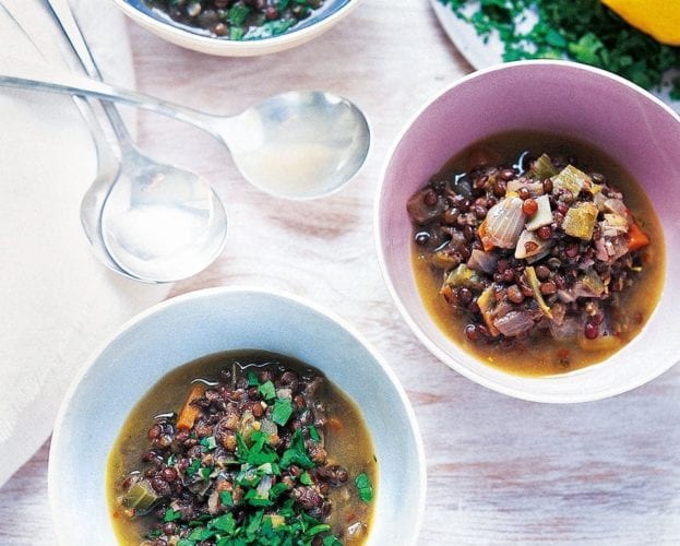 Ayurvedic lentil and herb soup