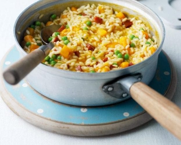 Chorizo and squash risotto