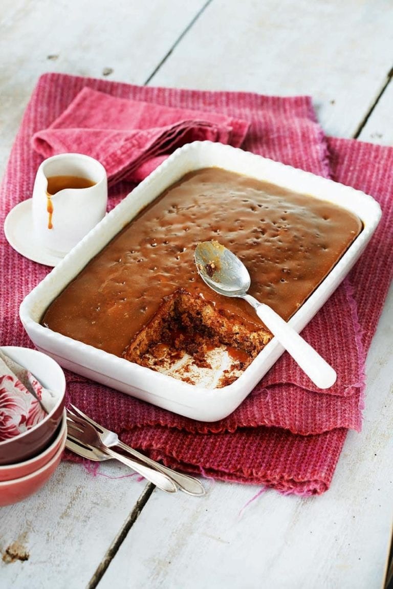 Sticky toffee pudding with caramel sauce