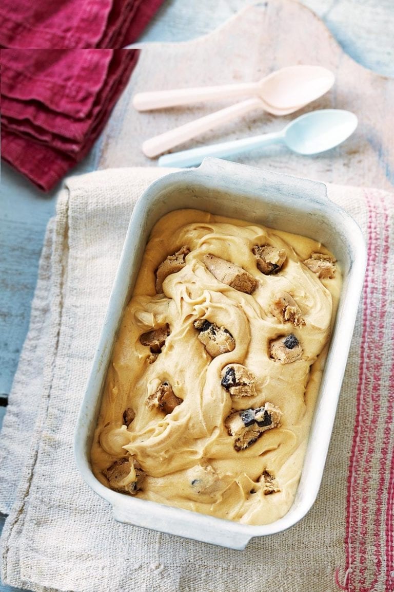 Peanut butter and cookie dough no-churn ice cream