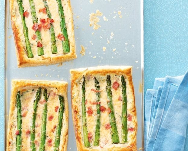 asparagus, ham and cheese tart