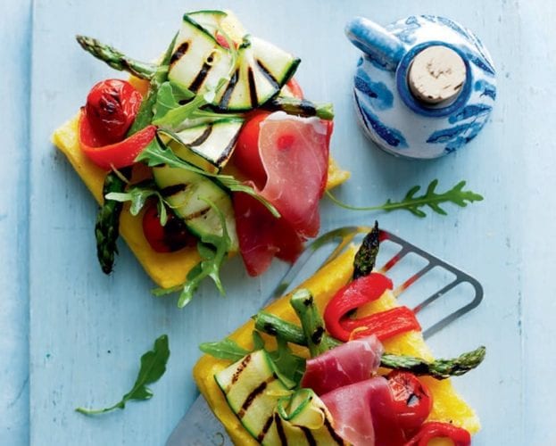 Polenta with griddled veg