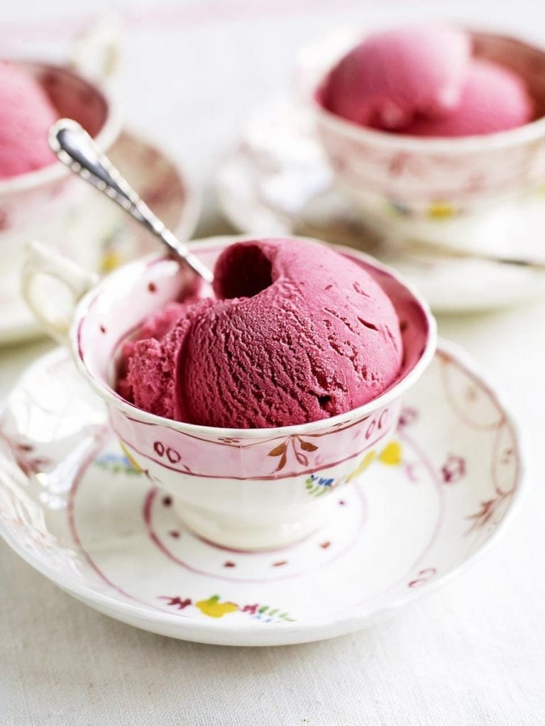 Damson and clotted cream ice cream