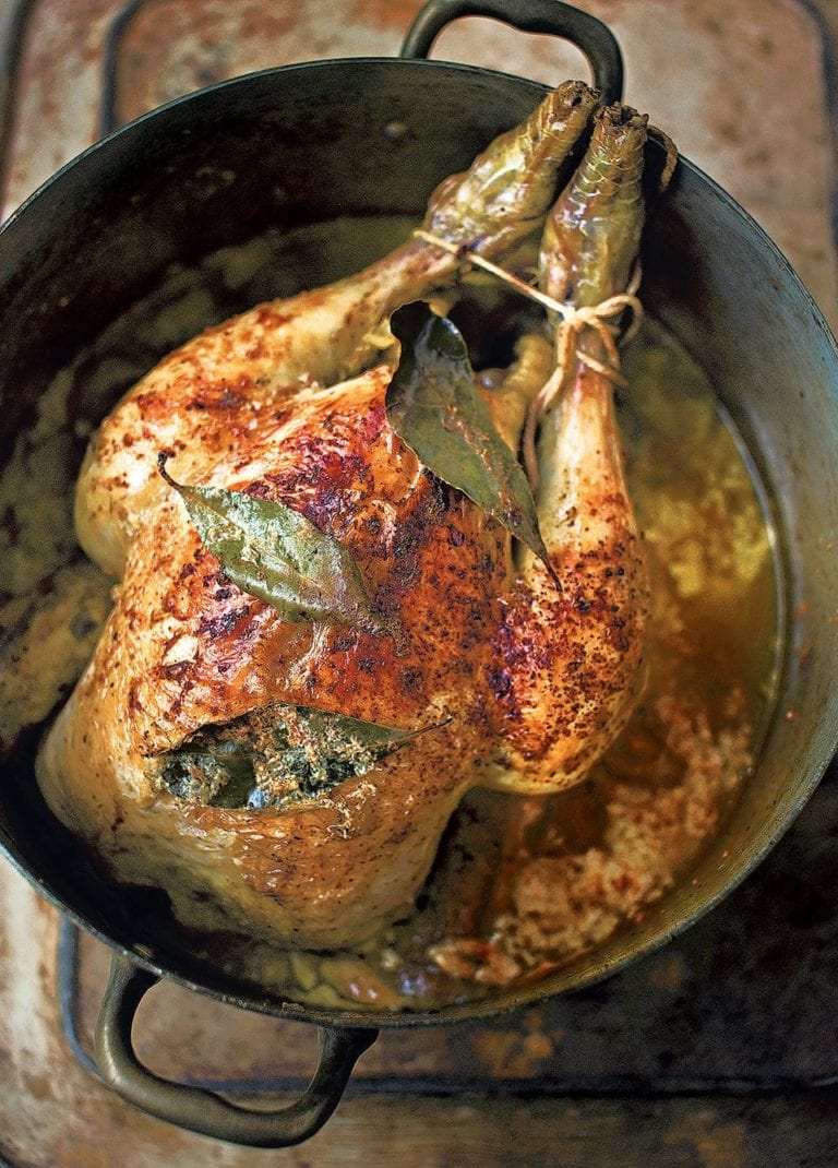 Diana Henry’s chicken pot-roasted in milk, bay and nutmeg