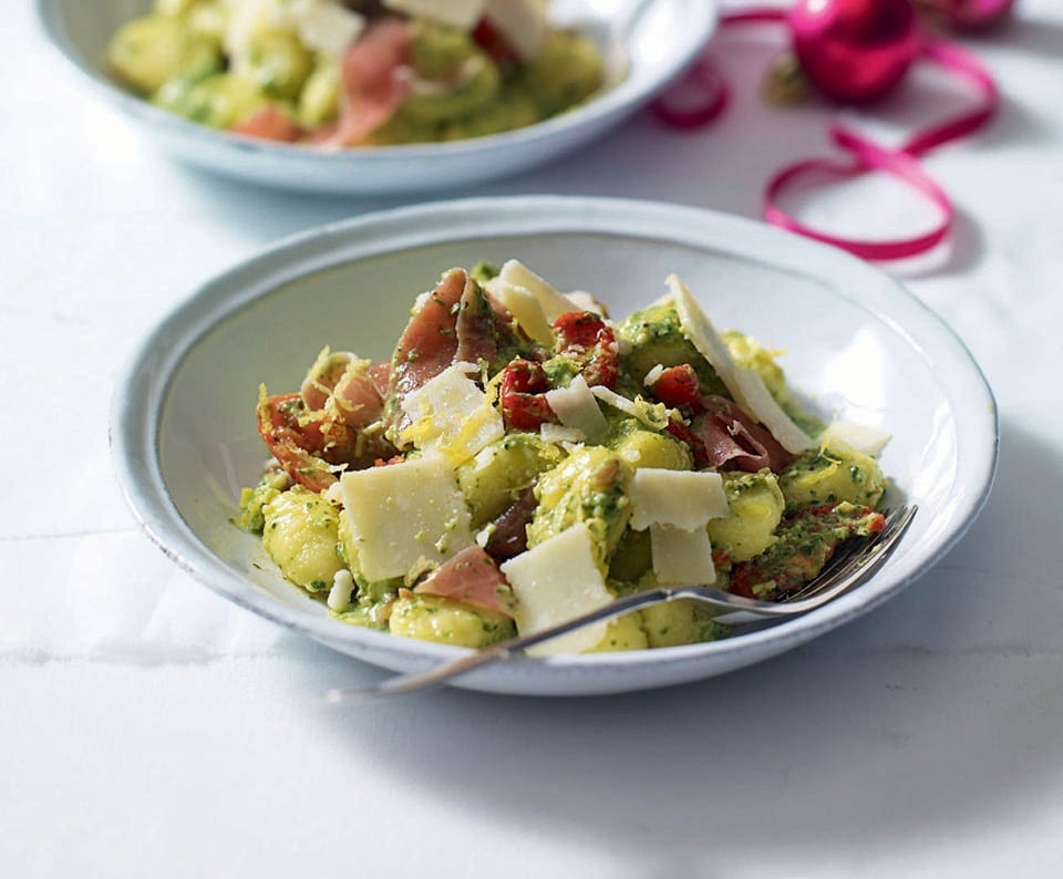 Pesto, parmesan and Parma ham gnocchi recipe delicious. magazine