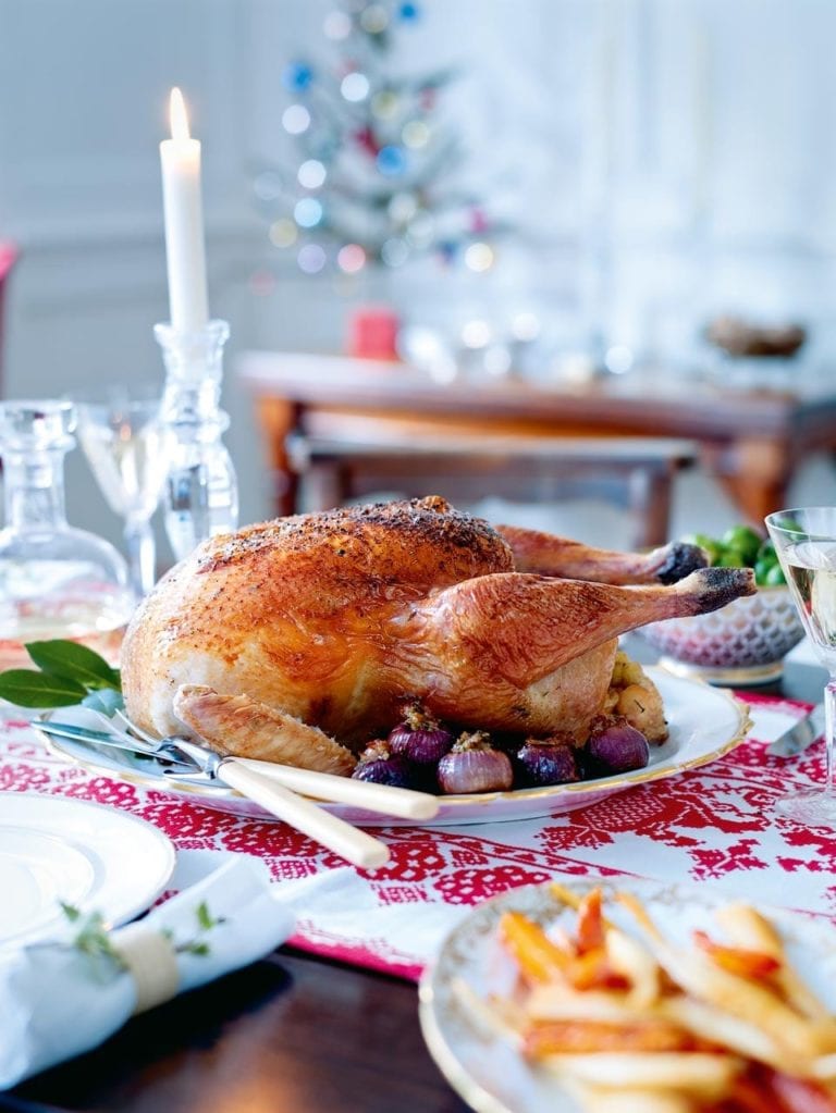 Classic turkey with sausagemeat stuffing and buttered chestnuts