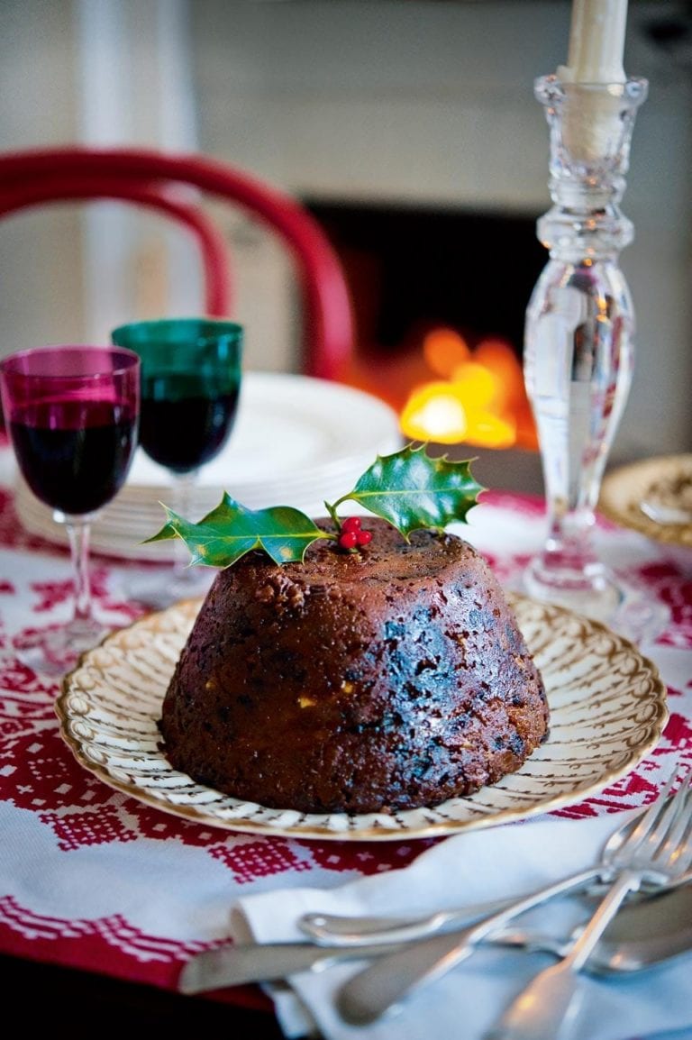 Flaming Christmas pudding