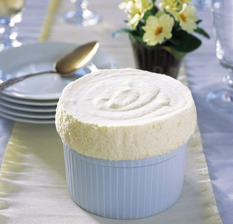 Chilled lemon soufflé