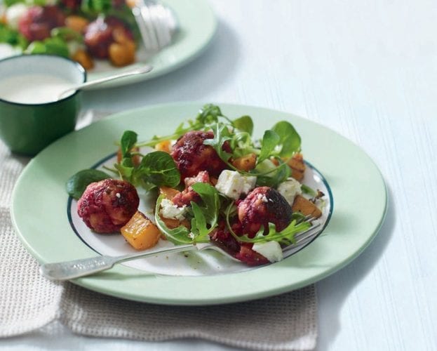 chicken and beetroot meatball
