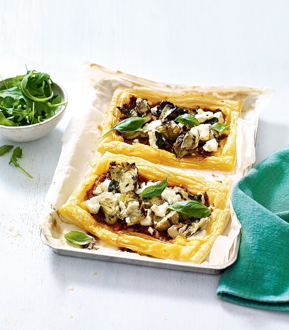 Artichoke and goat's cheese pesto tart recipe delicious. magazine