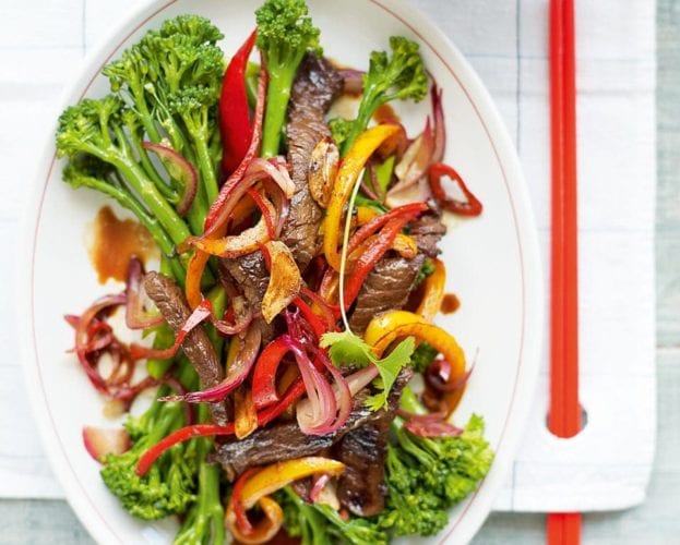 Sizzling paprika beef with peppers and broccoli