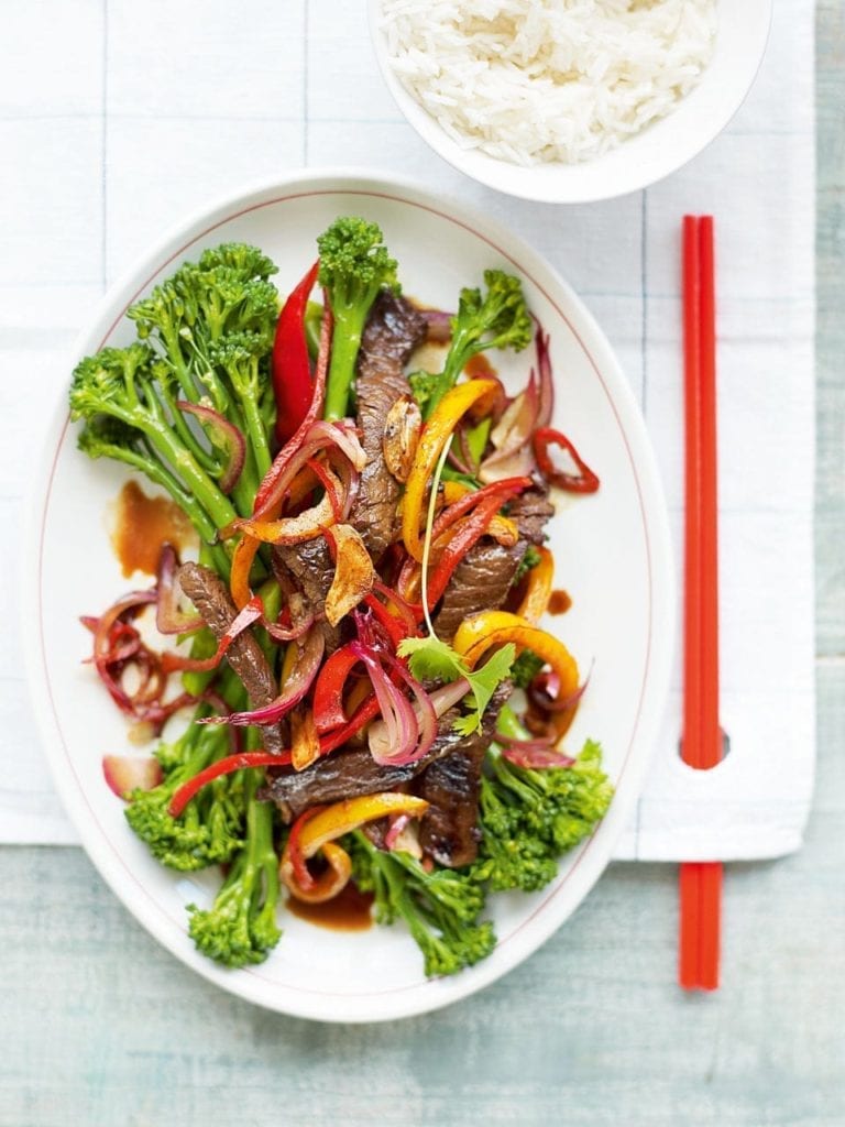 Sizzling paprika beef with peppers and broccoli