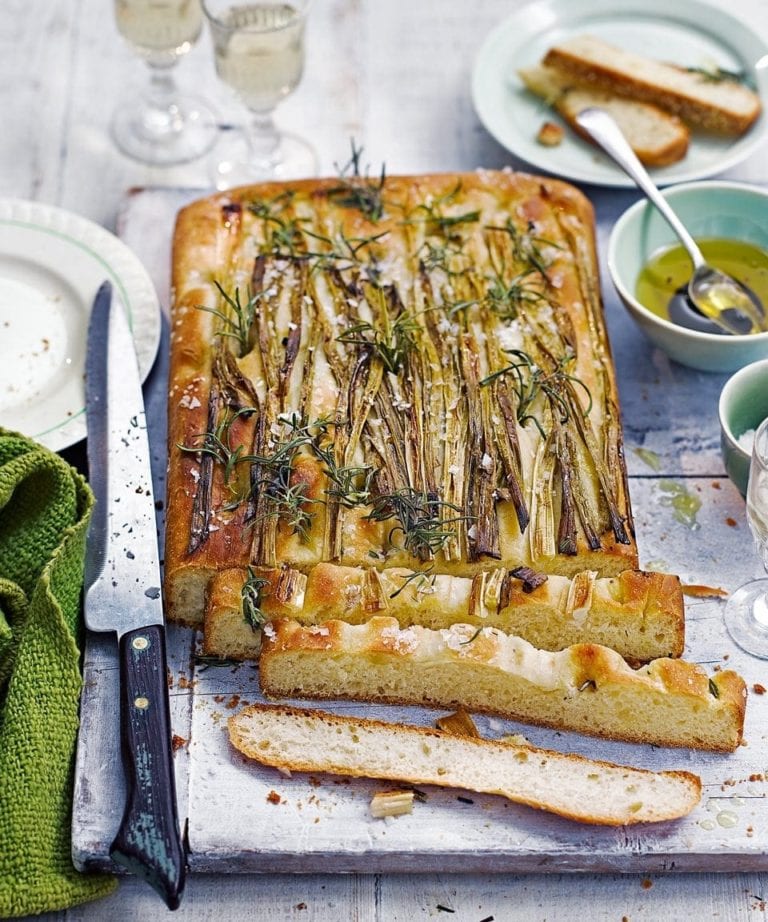 Spring onion focaccia