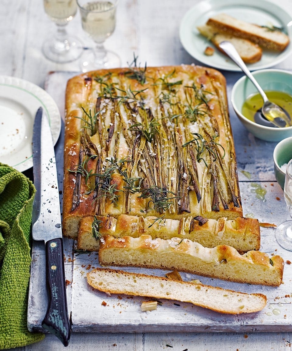 Spring onion focaccia delicious. magazine