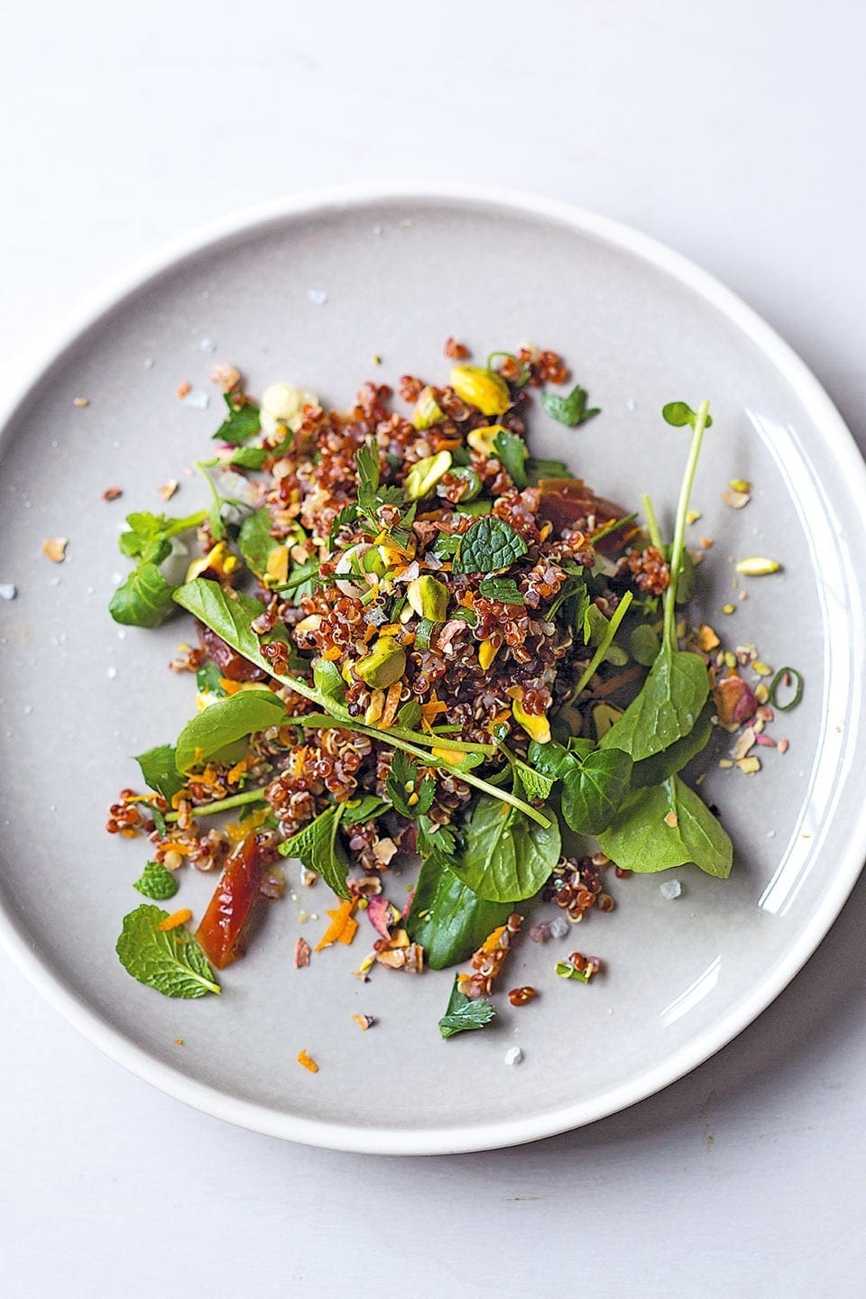 Orangescented quinoa salad with pistachios and dates recipe