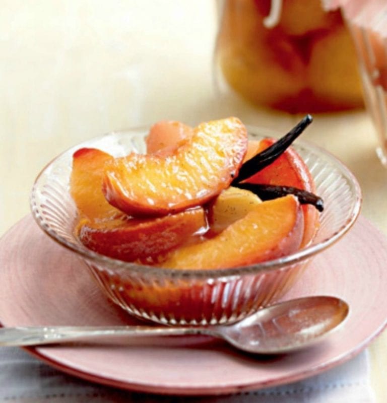 Honeyed peach and vanilla compote