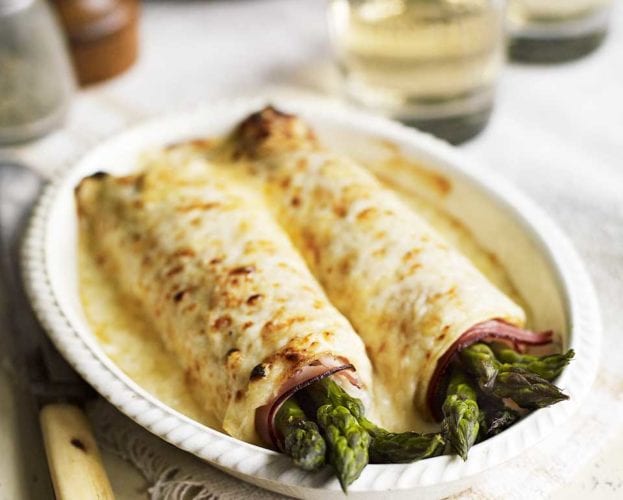 asparagus and ham pancakes